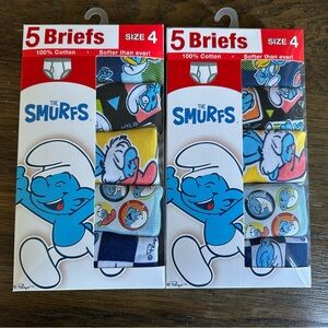 The Smurfs Boys' Blue Graphic Briefs - 5 Pack, Size 4